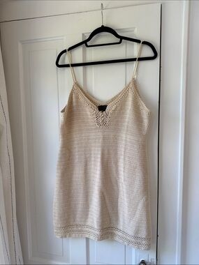 INTERMIX Cream Crochet Knit Dress